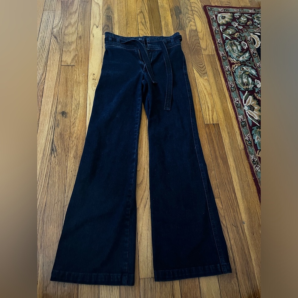 flared 70s high rise jeans